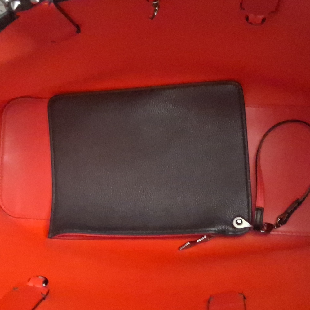 Chistian Louboutin Black Cabata Tote Bag with Red Accents. - Picture 3 of 3